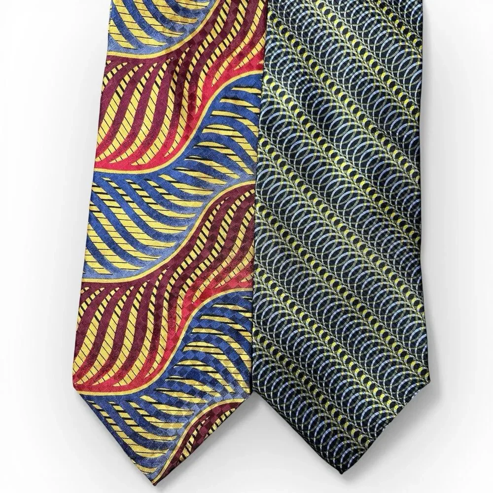 Vintage Jhane Barnes Silk Tie Lot Japan Original Fabric Geometric Art To Wear